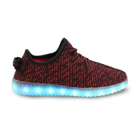 

Family Smiles LED Light Up Sneakers Low Top Lace-Up Men Shoes Black / Red US 9 / EU 42