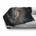 thumbnail image 3 of Galaxy Soft Flannel Fleece Blanket, Stars in Galaxy Spiral Planet Outer Space Nebula Astronomy Theme Image Print, Cozy Plush for Indoor and Outdoor Use, 50" x 60", Black Beige Violet, by Ambesonne, 3 of 6