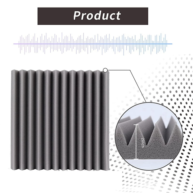 Acoustic Foam Panels 12 Pcs, Soundproof Wall Panels 30x30x5cm, High Density Sound Absorbing Panel for Walls White