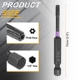 thumbnail image 2 of Uxcell TT20 Torx Impact Screwdriver Bit 1/4" Hex Shank 3" Long Magnetic with Hole, 2 of 7