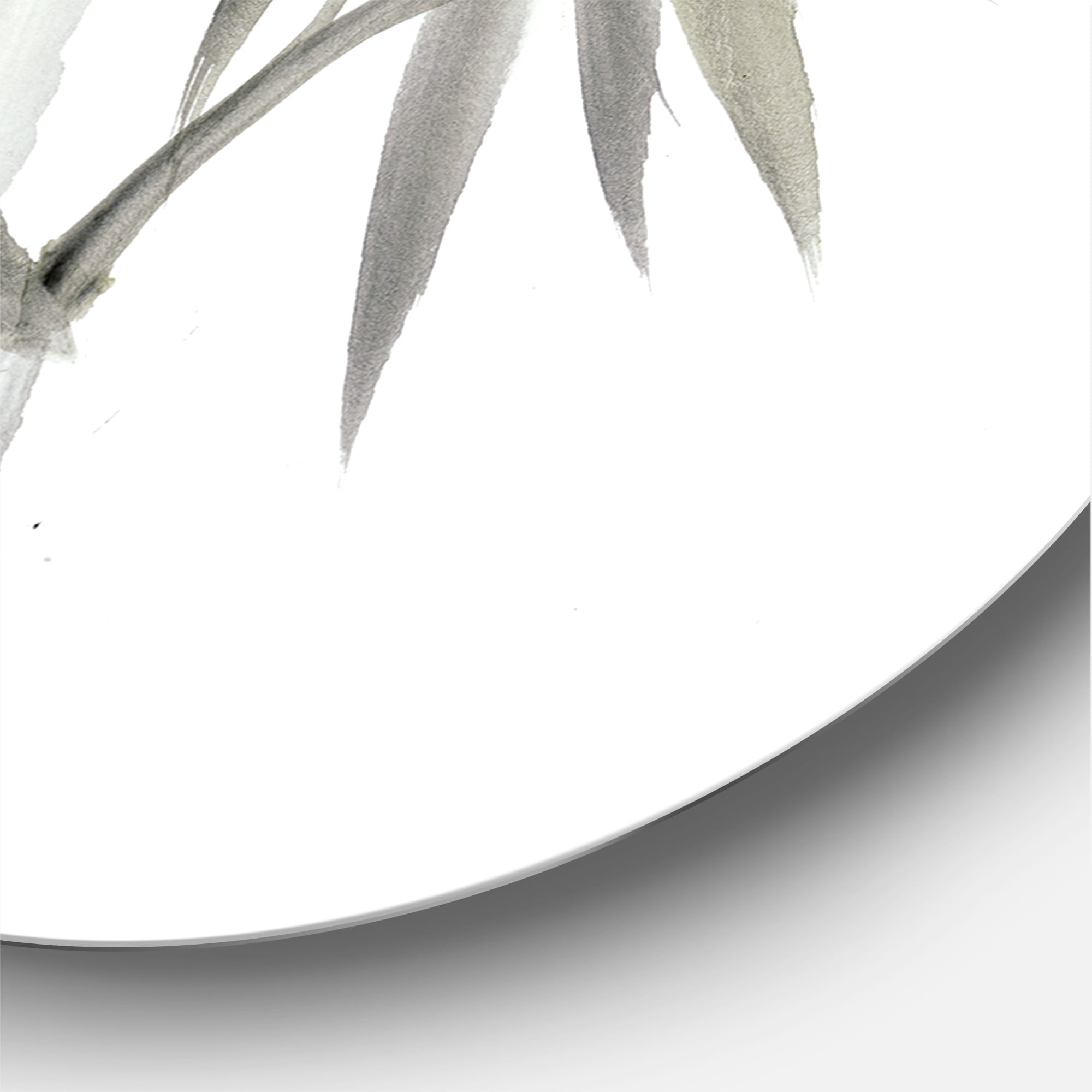 Designart 'Vintage Black and White Bamboo V' Lake House Circle Metal Wall Art 36x36 - Disc of 36