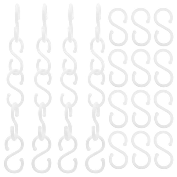 Artibetter 100 Ganchos De Plástico En Forma De S Para Cocina, Baño, Gancho Para Colgar En Maceta (Blanco)