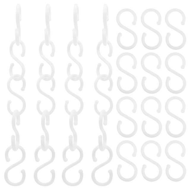Artibetter 100 Ganchos De Plástico En Forma De S Para Cocina, Baño, Gancho Para Colgar En Maceta (Blanco)