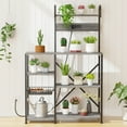 thumbnail image 6 of Walsunny Kitchen Bakers Rack with Power Outlet,Industrial Kitchen Island Storage Shelf with 6 Hooks 6 Tier Rack, 6 of 8
