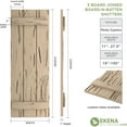thumbnail image 2 of Ekena Millwork 16 1/2"W x 58"H Rustic Three Board Joined Board-n-Batten Pecky Cypress Faux Wood Shutters (Per Pair), Primed Tan, 2 of 11