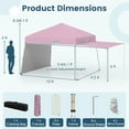 thumbnail image 3 of Gymax 14 X 9.2 FT Pop up Canopy Tent w/ 2 Convertible Sidewalls to Awning & Stakes Pink, 3 of 10