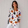 thumbnail image 4 of Nyfairy Plus Size Women's Halloween Print Long Sleeve Button Down Casual Shirt, 4 of 5