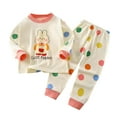 thumbnail image 2 of Cethrio Pajama Sets for Girls, Soft 2 Piece Cotton Long Sleeve Outfit Set Pink Size 2-3 T, 2 of 3