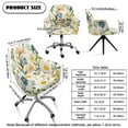 thumbnail image 7 of ZIATUBLES Daisy Sprig Print Office Swivel Armchair Cover Stretchable Mid-Back Vanity Desk Chair Slipcover Leisure Dining Room Chair Protector for Living Room Decor, 7 of 7