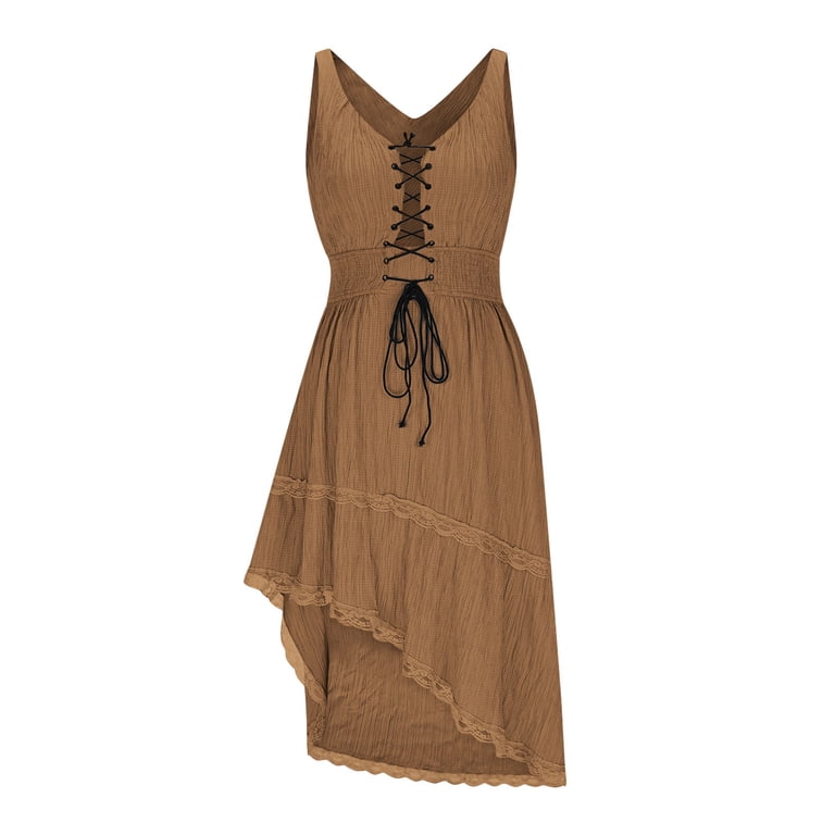 sachin and babi light blue dress Brown Women Sleeveless Waves Dresses Homecoming Dress for Women Lace Faux  Linen Beach Formal Date Night Gowns Evening Holiday Hawaiian Midi Fall  Summer Dresses 2025 XXL