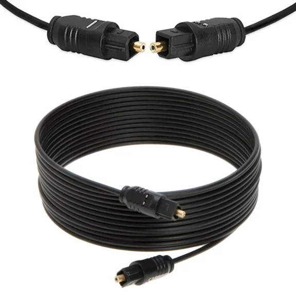 50Ft Toslink Fiber Optic Optical Digital Audio Cable Spdif Sound Bar Cord Gold