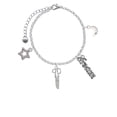 thumbnail image 2 of Delight Jewelry Silvertone Scissors Silvertone Dream Big Charm Bracelet, 7.5+2" Extender, 2 of 4