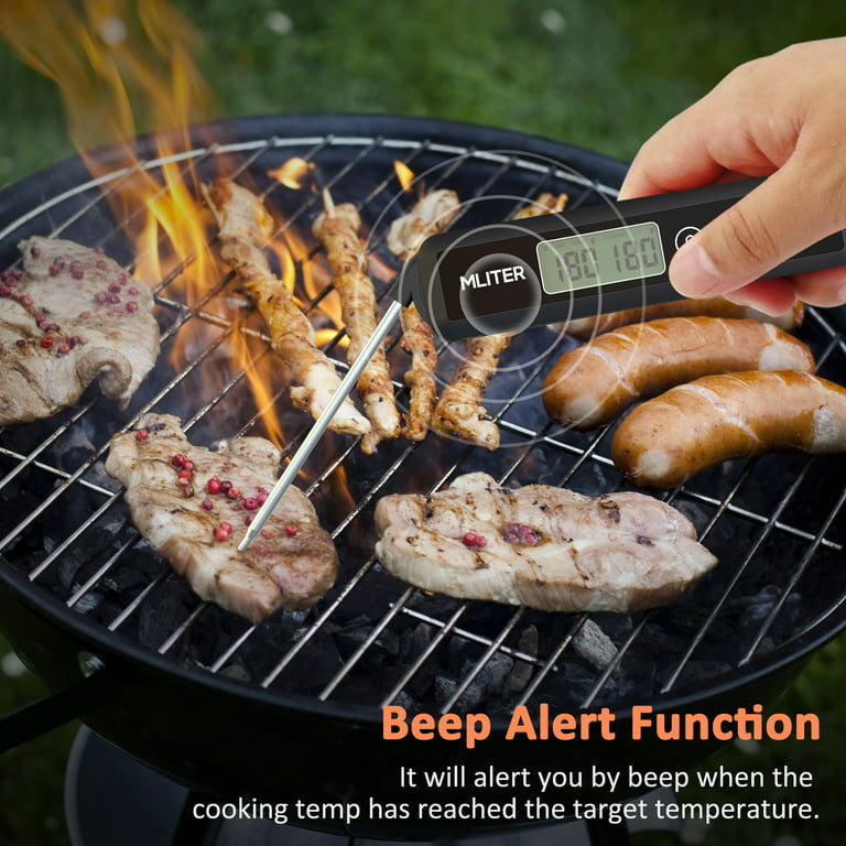 Digital Instant Read Meat Thermometer, Thermometer Cooking, Kitchen Food Thermometer with 4.6 Long Probes, 2.5” Waterproof Digital Grill