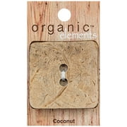 Organic Elements Brown 1 3/4" 2-Hole Large Square Coconut Button