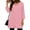 Pink Tops, variant on Htigea Womens 3/4 Sleeve V-Neck Tops Side Slit Tunic T-Shirts Solid Casual Loose Fit Pullover Soft Comfy Daily Tees Pink S
