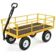 thumbnail image 1 of Gorilla Carts Towable Steel Utility Cart w/ Removable Side Panels, 1200lb Capacity, Yellow, 1 of 7