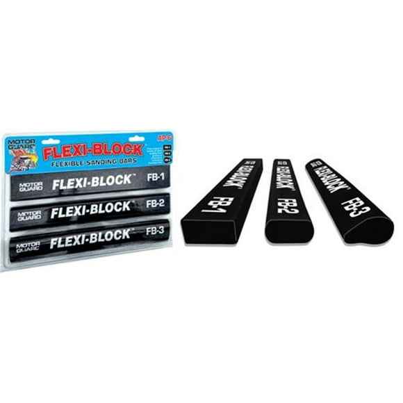 WTD MOT-FB-2 Flexi-Block Double-D Shape Dura Bars Sanding Kit