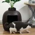 thumbnail image 7 of Superjoe Plastic Hidden Cat Litter Box with Carbon Filter & Real Stones, Brown, 7 of 7