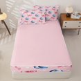 thumbnail image 4 of Manfei Cute Coquette Bowknot Zipper Full Size Comforter Sets with Fitted Sheet and 2 Pillowcases,Modern Volleyball Zipper Bedding Set,Pink Reversible,4 Pieces, 4 of 7