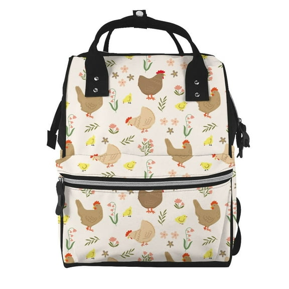 Defioc Chicken Family for Baby Diaper Bag Backpack - Baby Bag for Boys & Girls - Diaper Backpack - Large Travel Diaper Bags- Baby Registry Search & Shower Gifts