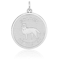 thumbnail image 3 of 14K Solid White Gold Engraved Personalized Golden Retriever Disc Necklace Chain Pendant Charm, 3 of 8