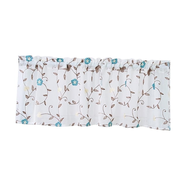 Cortina de Ventana, Estilo Japonés Flores Bordada Dormitorio de Estar 137cm Estilo06 Baoblaze Cortina de poliéster