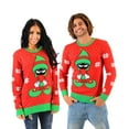thumbnail image 3 of Looney Tunes Marvin The Martian Elf Dressed Red Ugly Christmas Sweater, 3 of 4