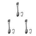 thumbnail image 2 of Wweixi Spork en Acier Inoxydable Intégré Repas de Fruits Camping Noir 3Set, 2 of 6