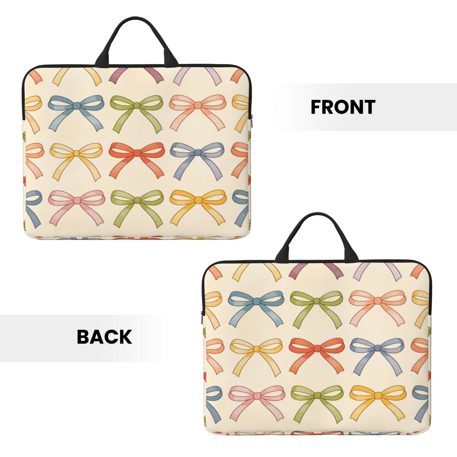 Laptop Sleeve Bag For Women Men 14inch Waterproof Durable Protective Computer Carrying Cover Handle Laptop Case Bag Colorful Bows