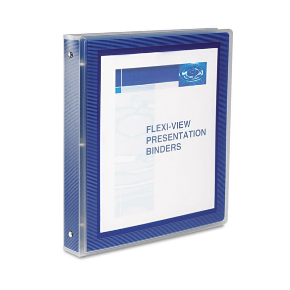 Avery Flexi-View Binder, 1" Round Rings, 175-Sheet Capacity, Navy Blue (17685)
