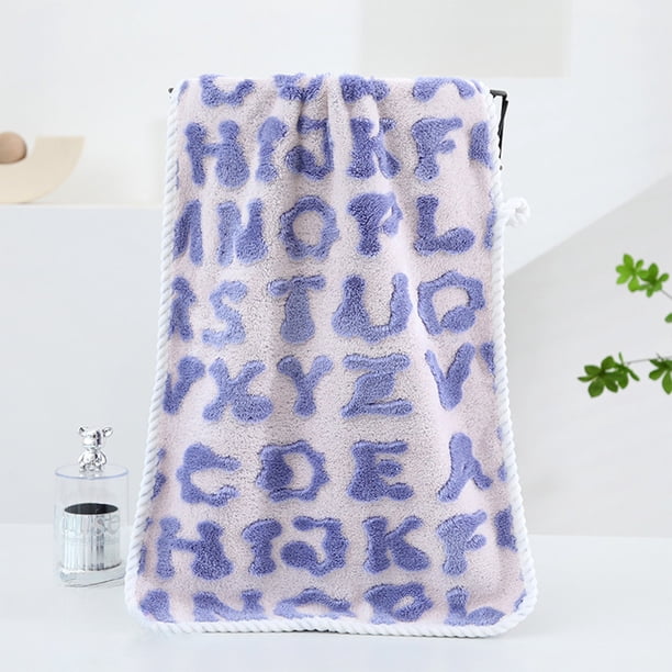Toallas De Fibra De Poliéster Toalla de baño de vellón coral morado, suave y absorbente, juego de 1 JASKFLY