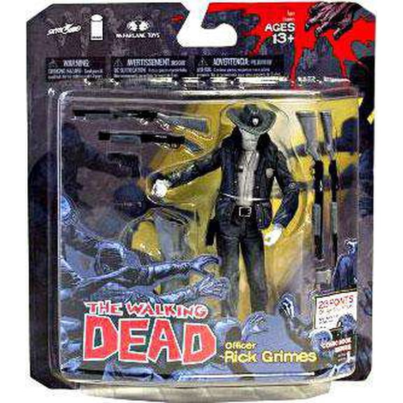 McFarlane Walking Dead Series 1 Officer Rick Grimes Action Figure (Black & White Variant)