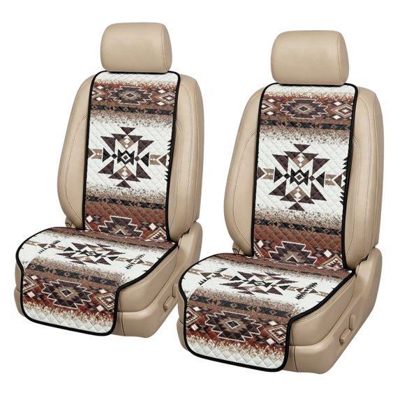 Eheartsgir Geometric Pattern Quilted Car Seat Covers, Breathable Polyester Car Seat Covers for Front Seat 2 Pcs Set Non-Slip Car Front Seat Covers for Truck