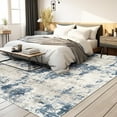 thumbnail image 4 of BERTHMEER 3'x5' Area Rugs for Entrance Entryway Doorway Office Laundry Bedroom Washable Abstract Geometric Non-Slip Distressed Modern Contemporary Rugs,Navy Blue Carpets, 4 of 7