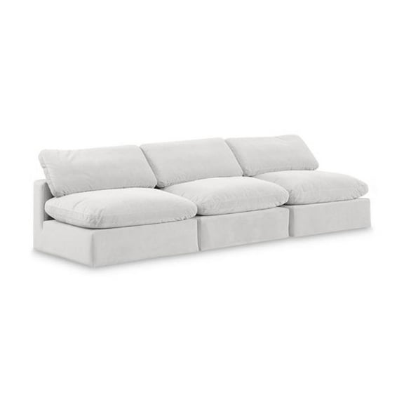 Meridian Furniture Comfy Cream Velvet 3-Pc. Modular Sofa