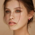 thumbnail image 4 of Mesovor Women Small Hoop Earrings 18K Gold Plated Hypoallergenic Cute Enamel Huggie Earring Gifts, 4 of 5