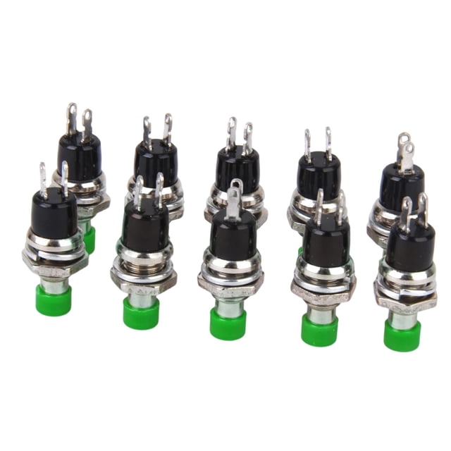 10 Piezas Interruptor de Botón Mini Interruptores Momentáneos sin Bloqueo shamjiam Botón pulsador momentáneo
