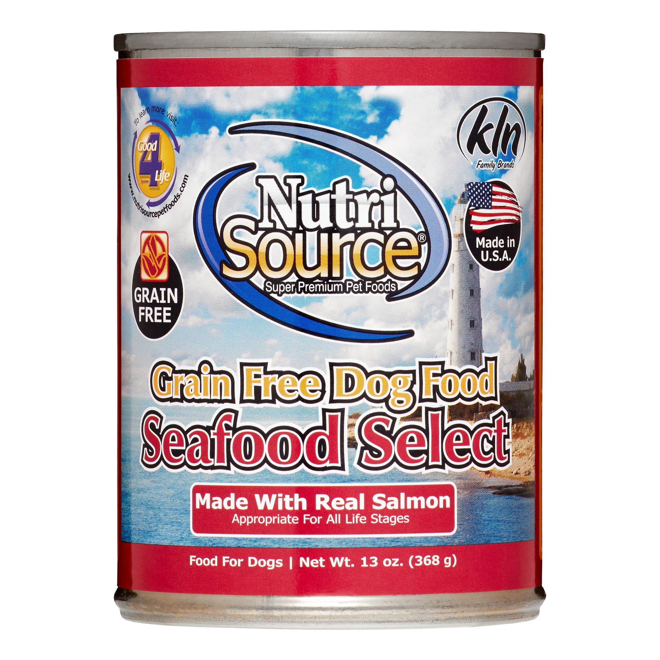 NutriSource Grain-Free Seafood Select Wet Dog Food, 13 oz, Case of 12