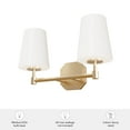 thumbnail image 6 of Hunter - Nolita 2-light Alturas Gold, Medium Size Vanity Light, Dimmable, Modern Style, for Bedrooms, Dining, Living Rooms - 19880, 6 of 6