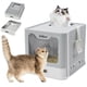 thumbnail image 1 of Caja de arena para gatos AiQinu plegable de acero inoxidable con tapa XL, 1 of 6