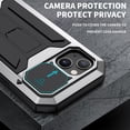 thumbnail image 5 of Dteck Case for iPhone 13 mini ,Shockproof Armor Rubber Rugged Heavy Duty Kickstand Tempered Glass Screen Protection Full Body Cover Camera Slide Protector Case,Silver, 5 of 8