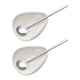 thumbnail image 1 of Cuencos para pesar granos de café con cucharas, recipiente dosificador de cerámica portátil 2 tazones 2 cucharas, 1 of 9