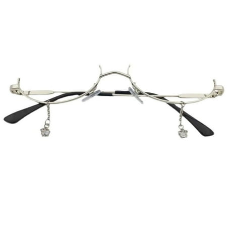 

Decorative No Lens Glasses Water Drop Pendant Chain Eyes Glasses Lower Half Frame Glasses Jewelry for Women Girls Gift