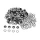 thumbnail image 1 of Kit de 100 Juegos de ojales Unique Bargains 4mm 0.16' herramienta para Zapatos Ropa Cinturón Bolsa bricolaje Mate negro, 1 of 7