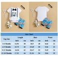 thumbnail image 3 of LAPAKIDS Newborn Infant Baby Boy Summer Clothes Short Sleeve Letters Printed Romper and Shorts Outfit 3-6 Months, 3 of 6
