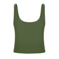 thumbnail image 4 of Fanxing Army Green 01 Build in Bra Tank Tops for Women M Summer Spaghetti Strap Camisole Basic Padded Tank Top with Built in Bra Workout Yoga Shirts （Women's S-2XL), 4 of 6