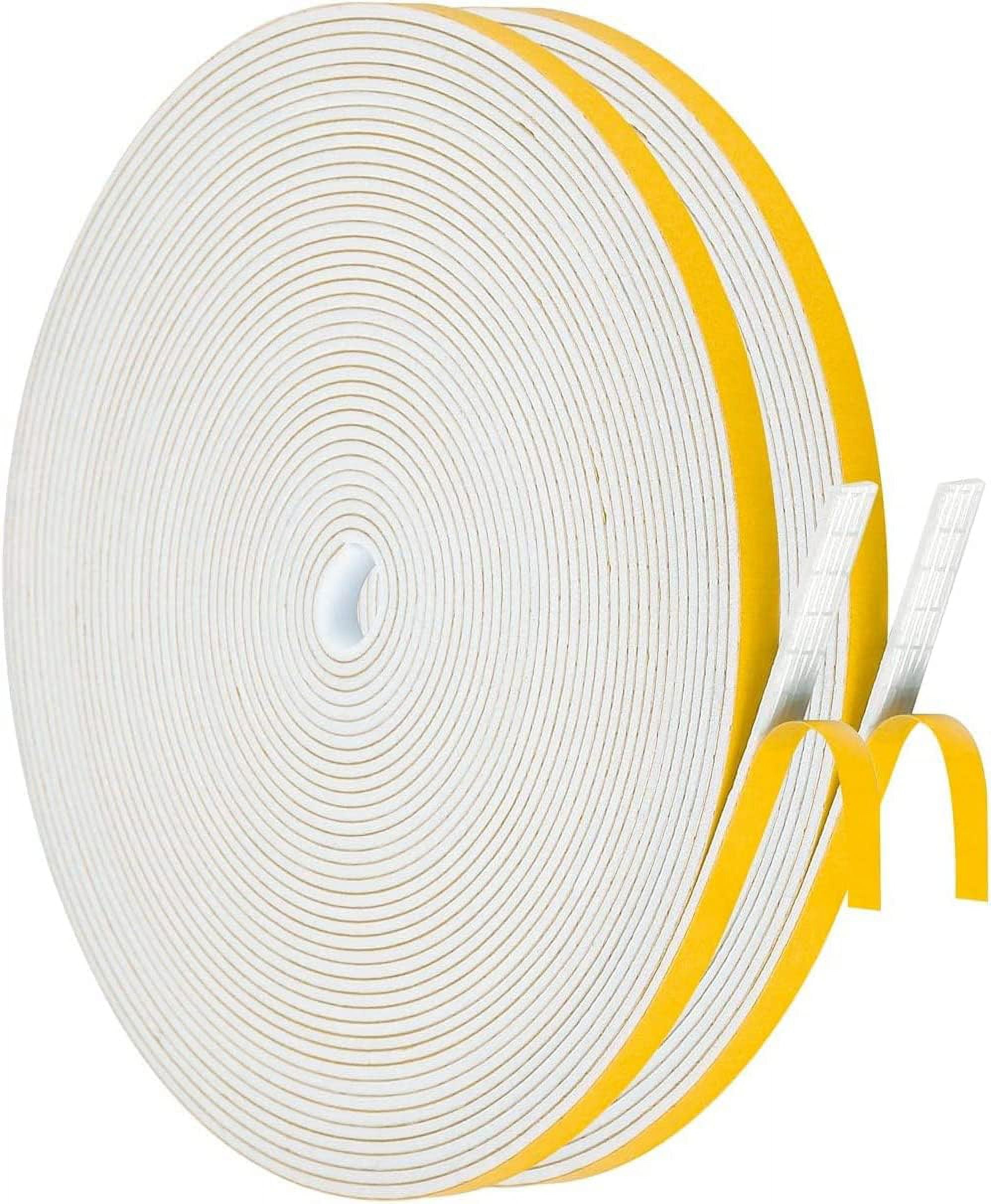 Weather Stripping Door Sweep Seal Strip for Doors Self Adhesive Soundproof Weatherstrip (White, 1/2 Inch X 1/8 Inch X 50Feet)