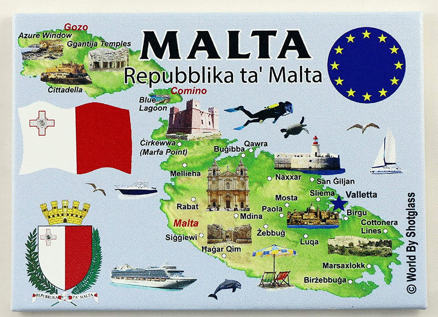 Malta EU Series Souvenir Fridge 2.5" X 3.5"