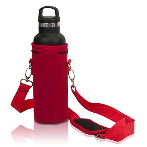Made Easy Kit Neoprene Water Bottle Carrier Holder with Adjustable Shoulder Strap for Insulating & Carrying Water Container Canteen Flask Available in 5 Sizes 