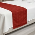 thumbnail image 2 of Wave Bed Runner, Traditional Delicate Japanese Motif Nautical Curls in Warm Tones Art, Decorative Accent Bedding Scarf for Hotels Homes and Guestrooms, King, Pale Vermilion Vermilion, by Ambesonne, 2 of 2